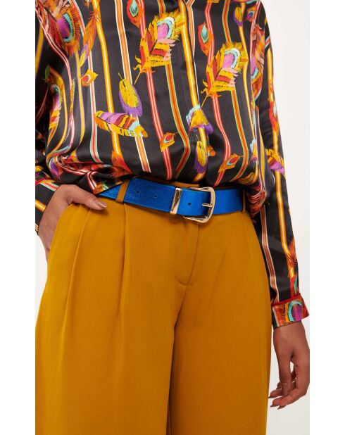 Ceinture en cuir irisé Capitano bleue