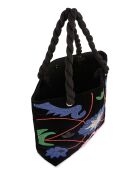 Sac cavas avec broderies Tampico noir - 42 X 47 X 12 cm
