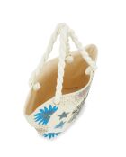 Sac cabas brodé de perles Julius blanc - 47 x 42 x 12 cm