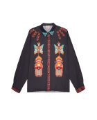 Chemise imprimé indien Bonaventure Nouveau Western noire