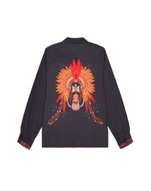 Chemise imprimé indien Bonaventure Nouveau Western noire