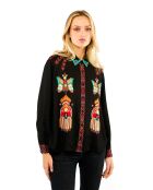 Chemise imprimé indien Bonaventure Nouveau Western noire