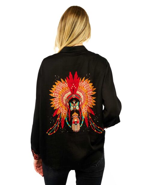 Chemise imprimé indien Bonaventure Nouveau Western noire