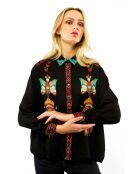 Chemise imprimé indien Bonaventure Nouveau Western noire