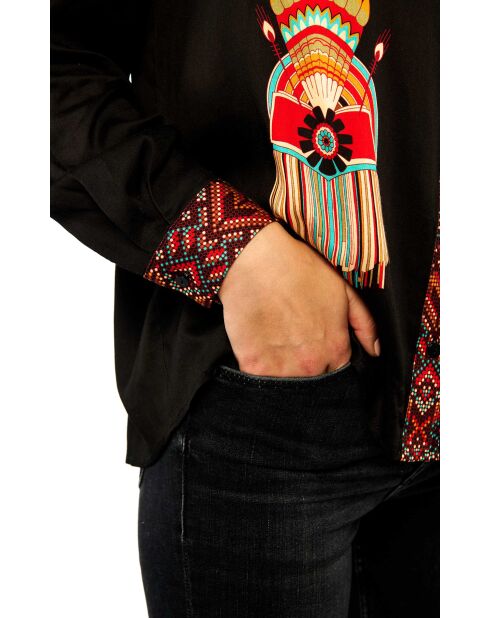 Chemise imprimé indien Bonaventure Nouveau Western noire