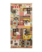 Grand foulard illustrations colorées Scritch kaki