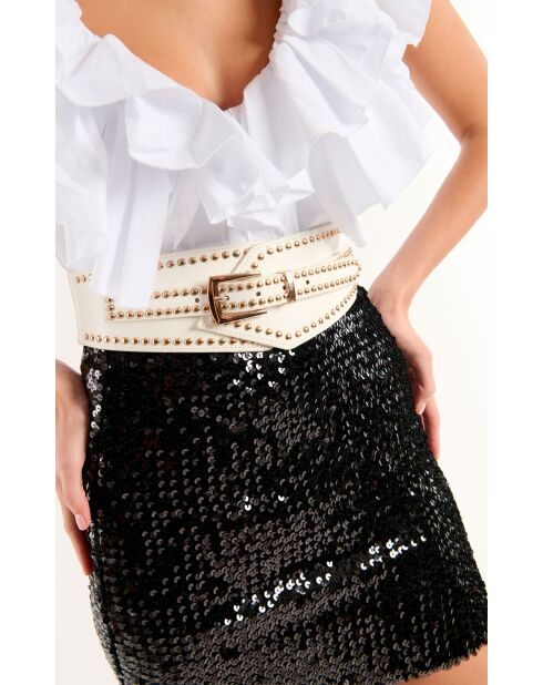 Ceinture effet corset Amara blanche