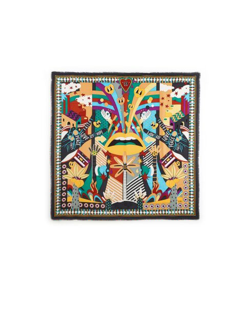 Grand foulard Acid noir