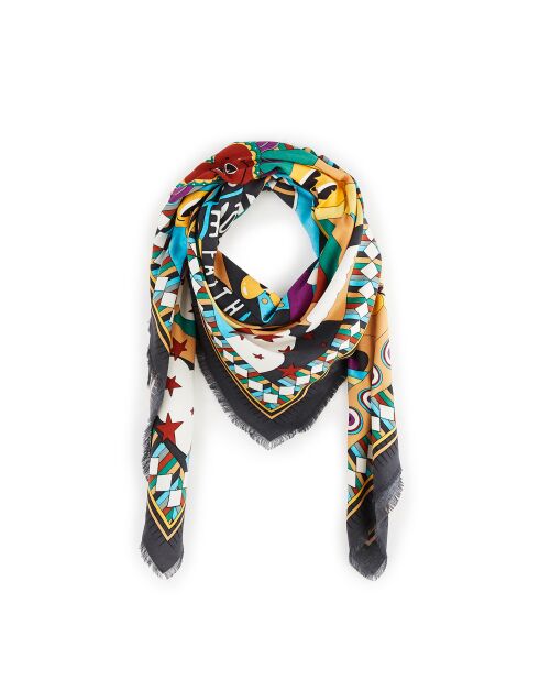 Grand foulard Acid noir