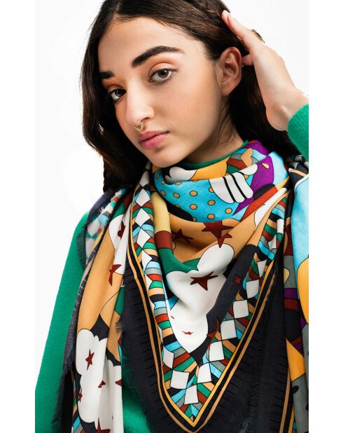 Grand foulard Acid noir
