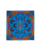Grand foulard motifs ethniques Wakiza bleu
