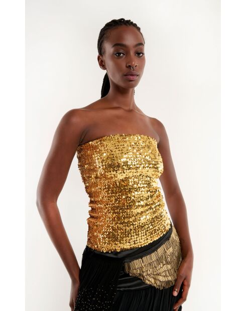 Jupe sequins Iwa dorée