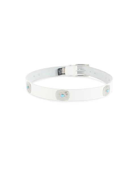 Ceinture en cuir inspiration navajo Kishi blanche