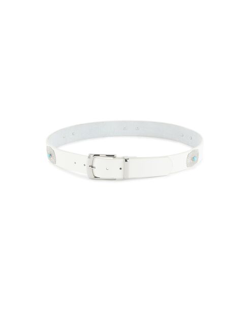 Ceinture en cuir inspiration navajo Kishi blanche