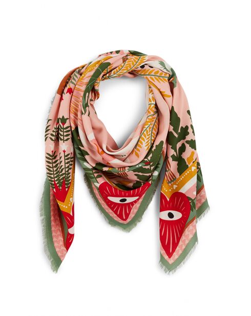 Grand foulard symboles exotiques Ciaoamore beige