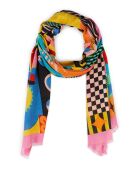 Grand foulard illustrations colorées Scritch multicolore