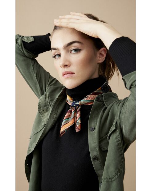 Mini foulard imprimé femme Saotome ocre