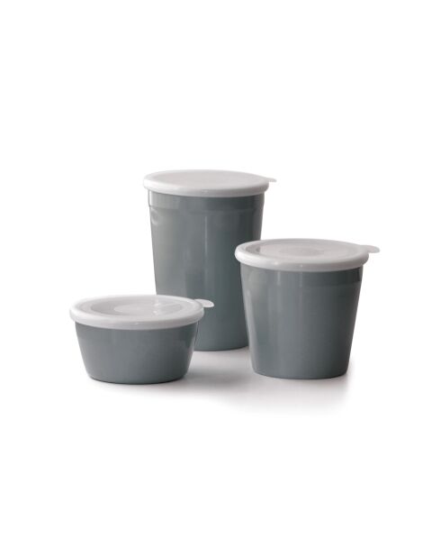 Set de 3 boîtes de conservation hautes avec couvercle hermétique citron vert - 350 ml / 700 ml / 1100 ml