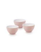 Set de 3 coupelles vieux rose/blanc - 12.5cm
