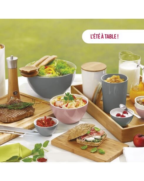 Set de 3 coupelles gris/blanc - 12.5cm
