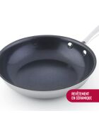 Poêle en acier inoxydable triply anti-adhésif argenté - D. 20cm