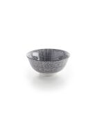 Set de 4 bols en porcelaine avec relief blanc / Noir - 15.5x6.5x7.2 cm