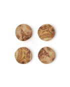 Set de 4 sous-verres en bois d’olivier faits à la main - 9x1.4 cm