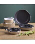 Batterie de cuisine 10 pièces en aluminium recyclé champagne
