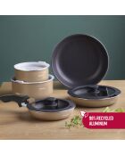 Batterie de cuisine 10 pièces en aluminium recyclé champagne