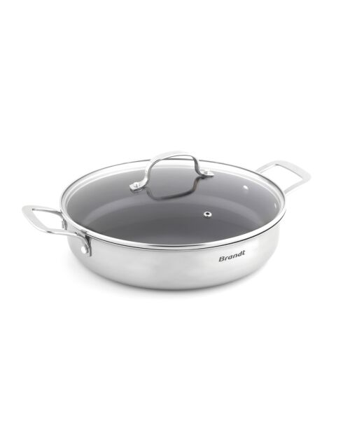 Padella antiaderente argentata a tre strati - D. 28 cm