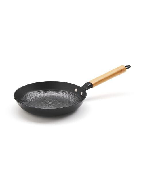 Poêle en fonte structure nid d'abeille noire -24cm