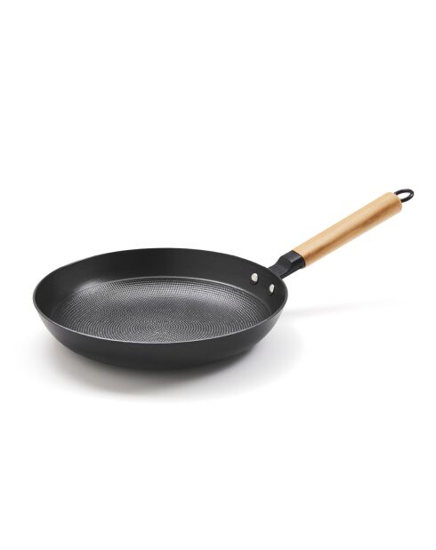Poêle en fonte structure nid d'abeille noire - 28cm