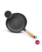 Poêle en fonte structure nid d'abeille noire - 28cm