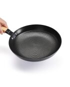 Poêle en fonte structure nid d'abeille noire - 28cm