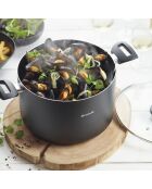 Batterie empilable avec poignée amovible 16 pièces en aluminium noire