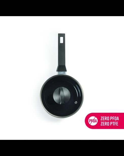 Set de 3 casseroles Carbone Pro ultra résistant et anti-adhésif en aluminium noires - 16 / 18 /20 cm