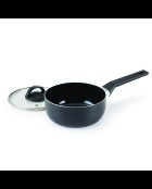 Set de 3 casseroles Carbone Pro ultra résistant et anti-adhésif en aluminium noires - 16 / 18 /20 cm