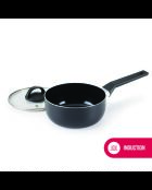 Set de 3 casseroles Carbone Pro ultra résistant et anti-adhésif en aluminium noires - 16 / 18 /20 cm