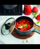 Set de 3 casseroles Carbone Pro ultra résistant et anti-adhésif en aluminium noires - 16 / 18 /20 cm