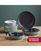 Batterie de cuisine 10 pièces en aluminium recyclé verte