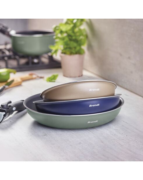 Batterie de cuisine 10 pièces en aluminium recyclé verte