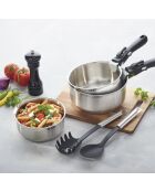 Batterie de cuisine Amo 4 pièces en acier inoxydable : 3 casseroles