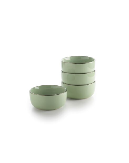 Set de 4 bols en céramique vert clair - 15.2x7 cm