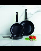 Set de 3 poêles Carbone Pro ultra résistant et anti-adhésif aluminium noir