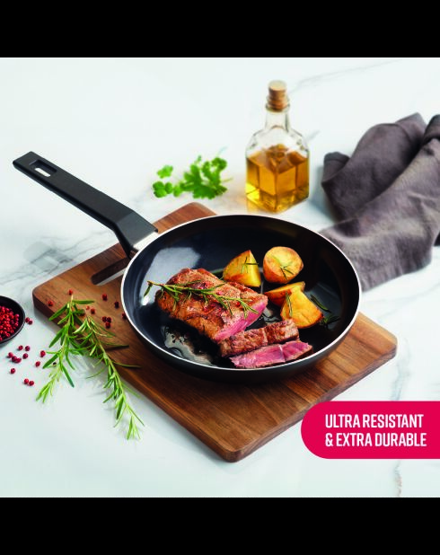 Set de 3 poêles Carbone Pro ultra résistant et anti-adhésif aluminium noir