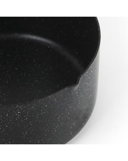 Batterie de cuisine Granite Pro 6 pièces en aluminium granite. 2 poêles et 2 casseroles avec couvercle marbre noir
