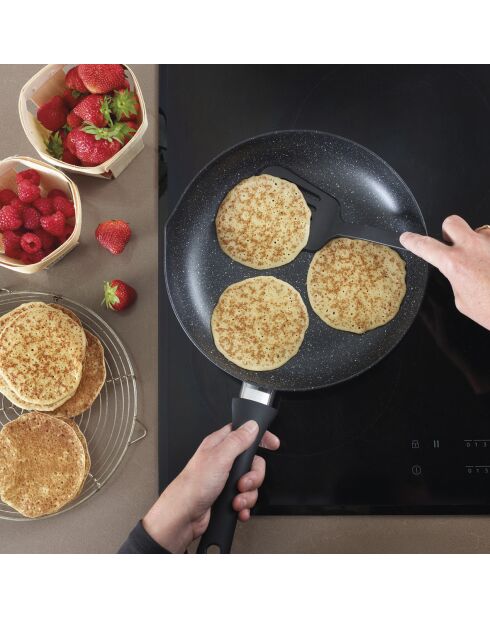 Batterie de cuisine Granite Pro 6 pièces en aluminium granite. 2 poêles et 2 casseroles avec couvercle marbre noir