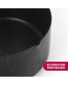Batterie de cuisine Granite Pro 6 pièces en aluminium granite. 2 poêles et 2 casseroles avec couvercle marbre noir