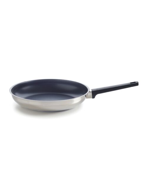 Poêle Qulinox revêtement anti-adhésif acier inoxydable argenté - D. 28cm