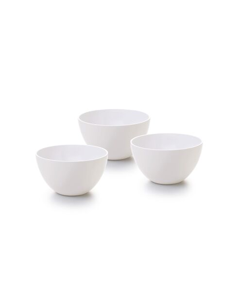 Set de 3 coupelles blanc/blanc -12.5cm